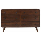 Robyn Dark Walnut 6-Drawer Mid-Century Modern Dresser