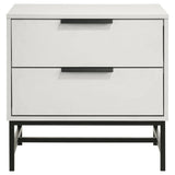Sonora White 2-Drawer Contemporary Nightstand
