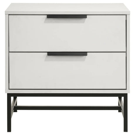 Sonora White 2-Drawer Contemporary Nightstand
