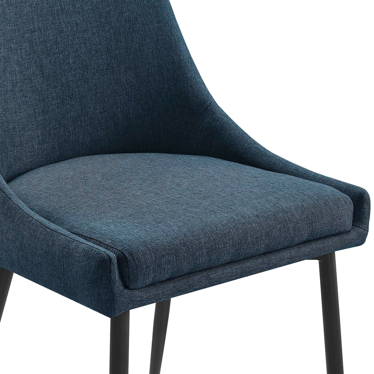 Upholstered Fabric Dining Chair Set with Tapered Metal Legs