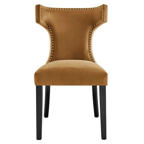 Performance Velvet Dining Side Chair Set with Nailhead Trim – Set of 2