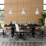 96 Inch Adjustable Height Solid Wood Dining and Conference Table