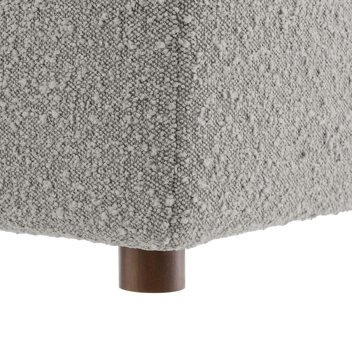 Contemporary Overstuffed Boucle Upholstered Ottoman – 40 Inch