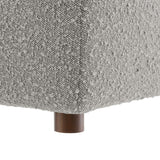 Contemporary Overstuffed Boucle Upholstered Ottoman – 40 Inch