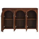 Modern 3-Door Arched Mango Wood Veneer Sideboard – 53 Inch