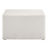 Square Woven Fabric Ottoman – Heathered Upholstered 28 Inch