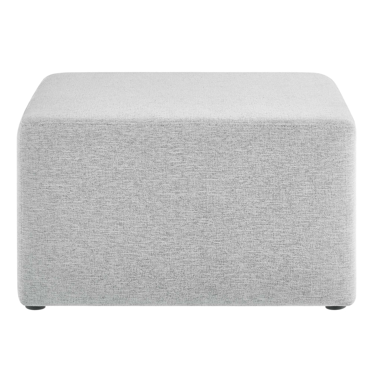 Square Woven Fabric Ottoman – Heathered Upholstered 28 Inch