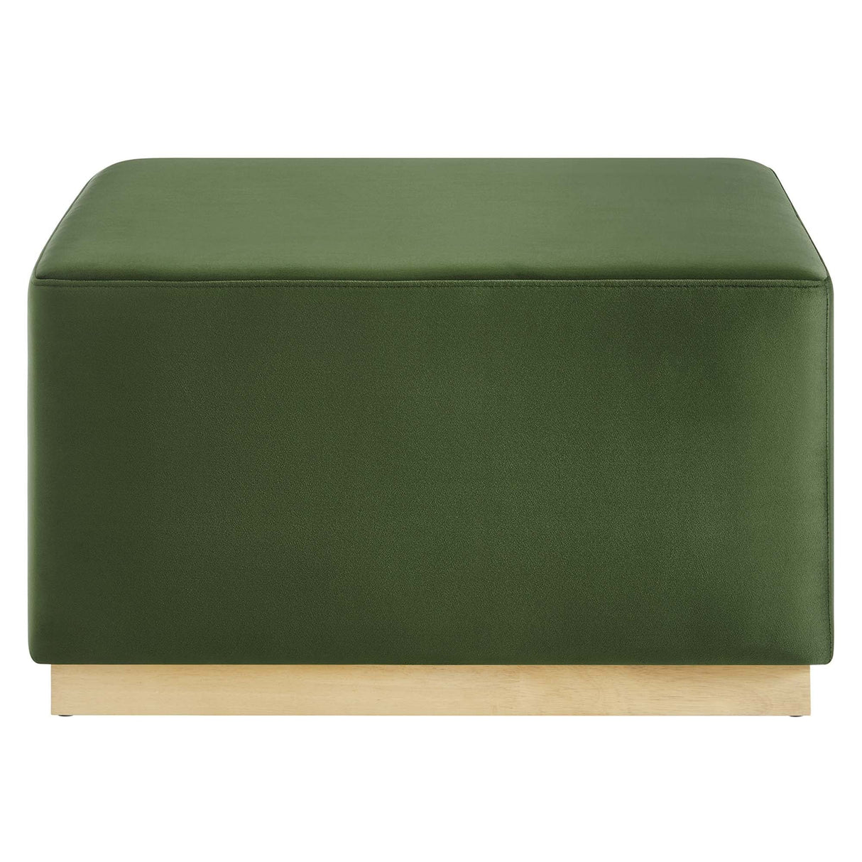 Square Velvet Upholstered Ottoman – Plinth Base 28 Inch