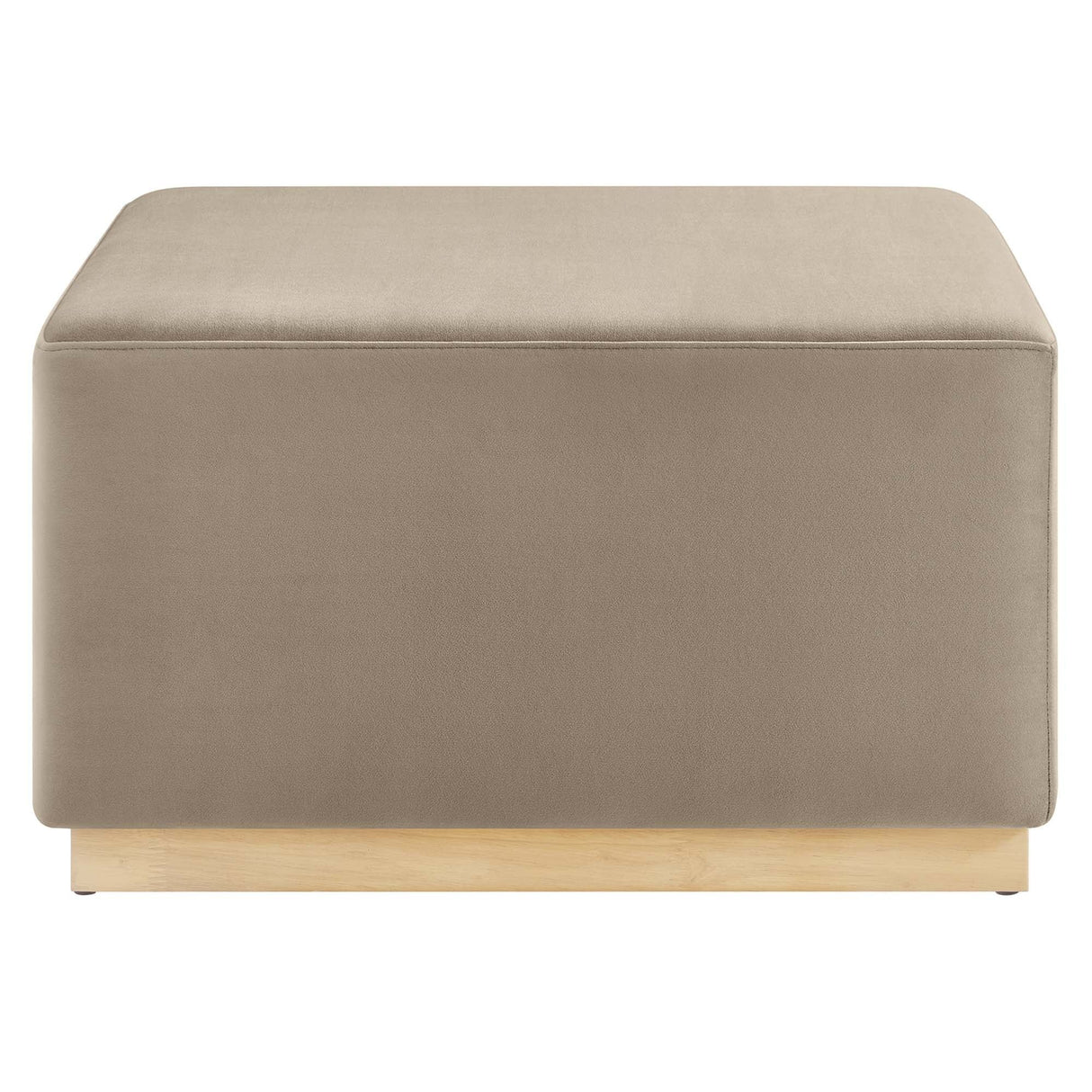 Square Velvet Upholstered Ottoman – Plinth Base 28 Inch