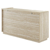 Modern Travertine Texture 3-Door Sideboard – Travertine 59 Inch