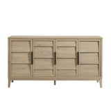 Modern Horizontal 4-Door Sideboard – Wood Grain 59 Inch