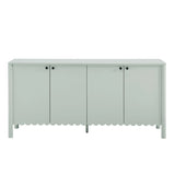 Modern Scalloped 4-Door Storage Sideboard – White 66 Inch