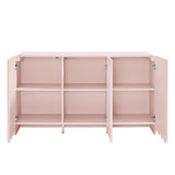 Fluted Scalloped Sideboard Storage Cabinet – Wood Finish 56 Inch