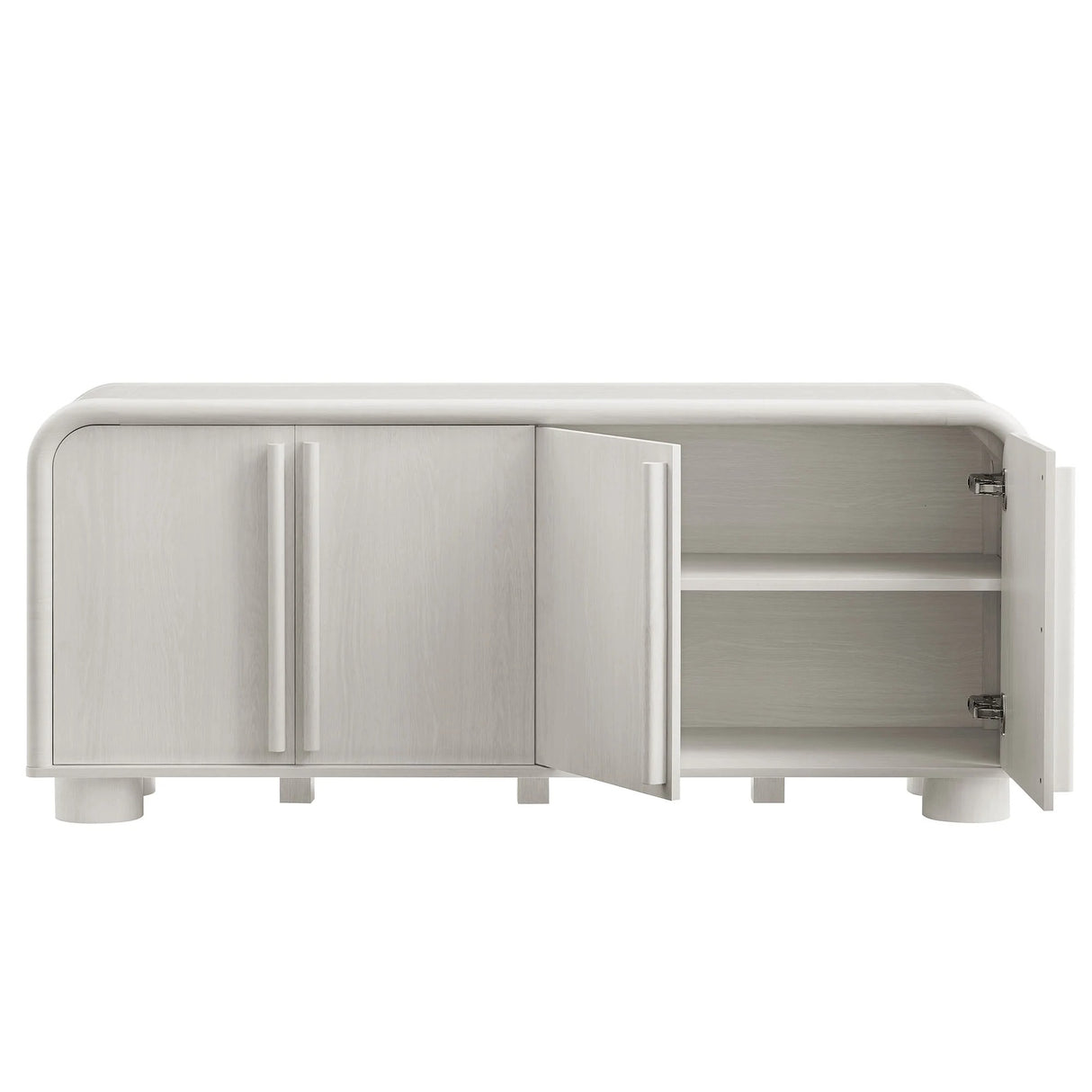 Modern Curved 4-Door Sideboard Cabinet – 63 Inch