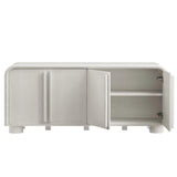 Modern Curved 4-Door Sideboard Cabinet – 63 Inch