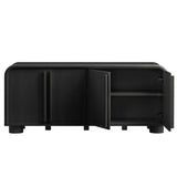 Modern Curved 4-Door Sideboard Cabinet – 63 Inch