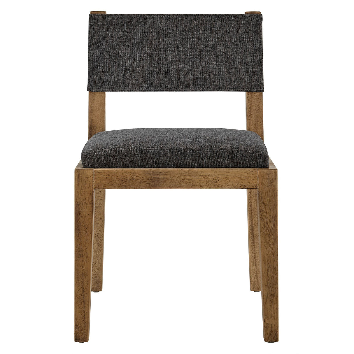 Fabric Upholstered Armless Dining Chair – Natural Wood 32 Inch