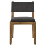 Fabric Upholstered Armless Dining Chair – Natural Wood 32 Inch