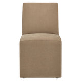 Linen-Blend Slipcovered Rolling Dining Side Chair
