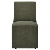 Linen-Blend Slipcovered Rolling Dining Side Chair