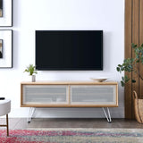 Industrial Modern TV Stand with Sliding Mesh Doors 47 Inch - TV Stands available at Alpine Outlets in Denver