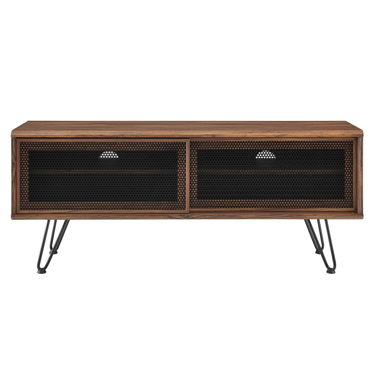 Industrial Modern TV Stand with Sliding Mesh Doors 47 Inch - TV Stands available at Alpine Outlets in Denver