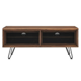 Industrial Modern TV Stand with Sliding Mesh Doors 47 Inch - TV Stands available at Alpine Outlets in Denver
