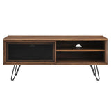 Industrial Modern TV Stand with Sliding Mesh Doors 47 Inch - TV Stands available at Alpine Outlets in Denver