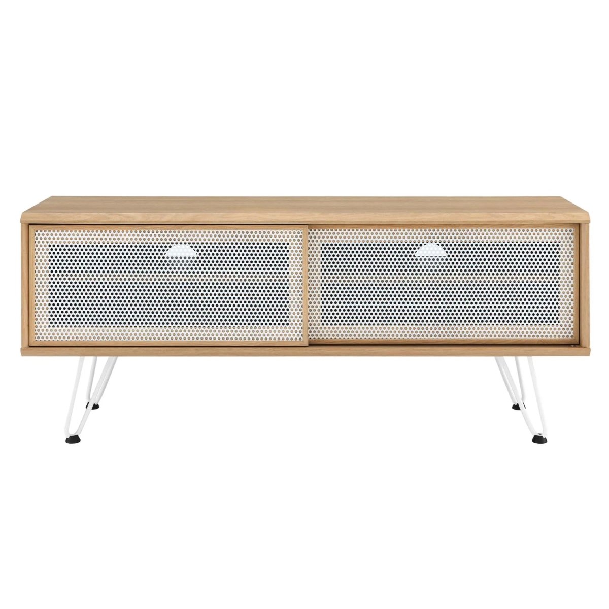 Industrial Modern TV Stand with Sliding Mesh Doors 47 Inch - TV Stands available at Alpine Outlets in Denver