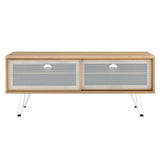 Industrial Modern TV Stand with Sliding Mesh Doors 47 Inch - TV Stands available at Alpine Outlets in Denver
