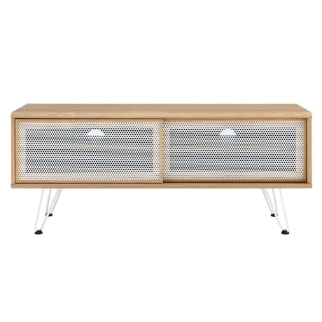 Industrial Modern TV Stand with Sliding Mesh Doors 47 Inch - TV Stands available at Alpine Outlets in Denver