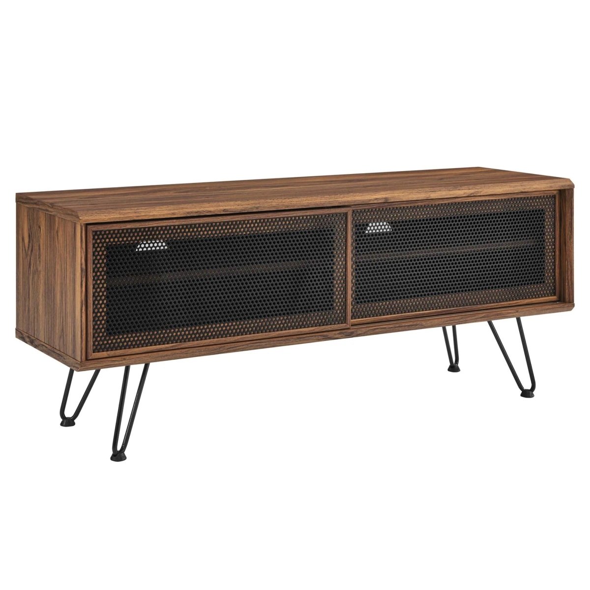 Industrial Modern TV Stand with Sliding Mesh Doors 47 Inch - TV Stands available at Alpine Outlets in Denver