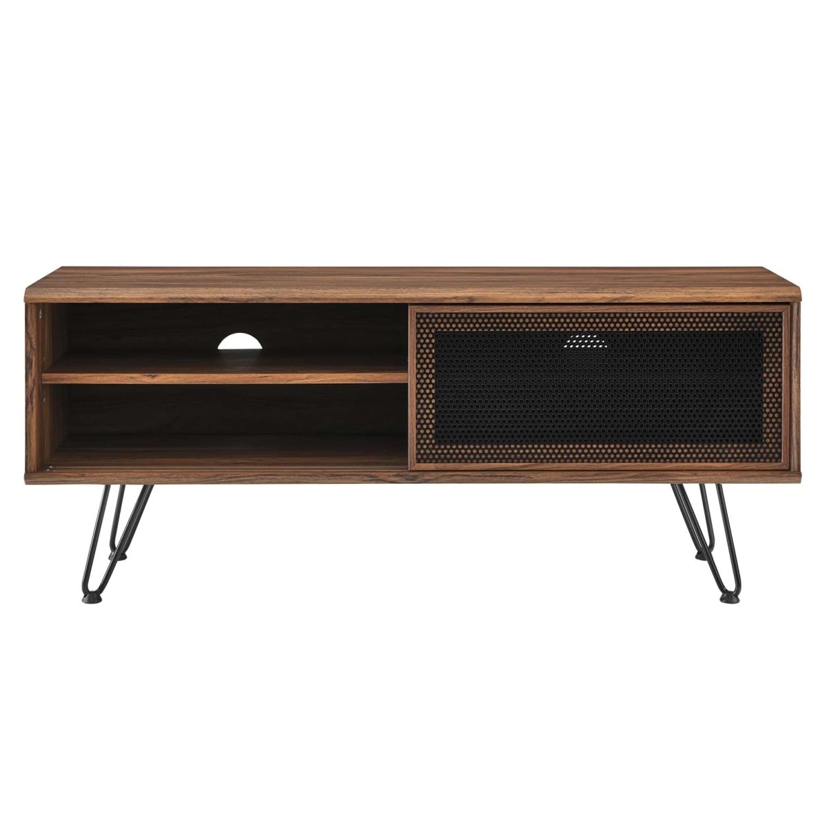 Industrial Modern TV Stand with Sliding Mesh Doors 47 Inch - TV Stands available at Alpine Outlets in Denver