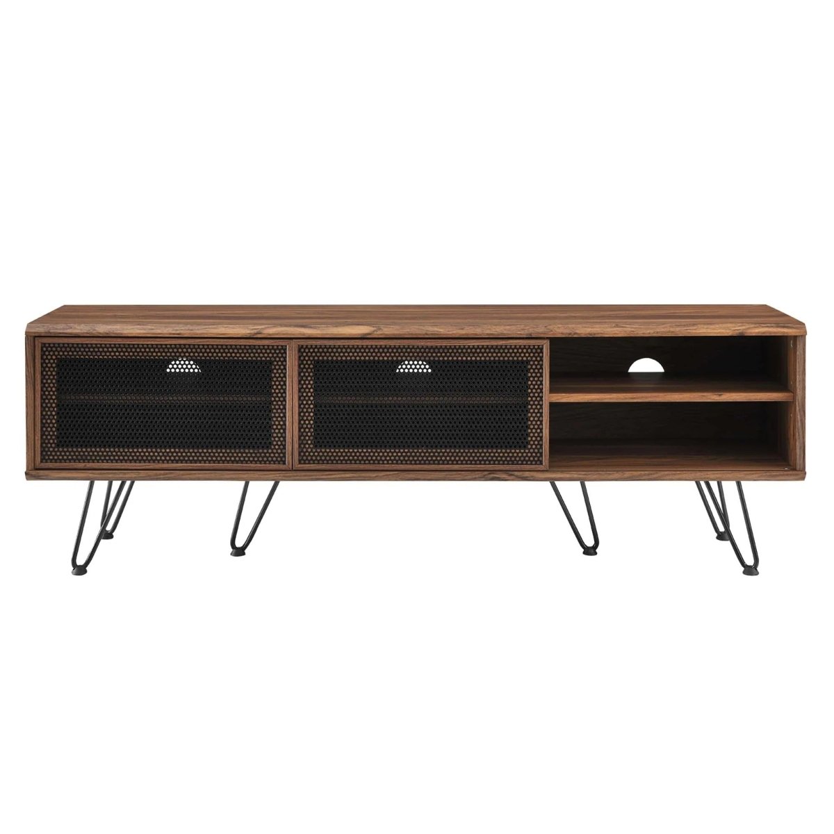 Industrial Modern TV Stand with Sliding Mesh Doors 59 Inch - TV Stands available at Alpine Outlets in Denver