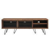Industrial Modern TV Stand with Sliding Mesh Doors 59 Inch - TV Stands available at Alpine Outlets in Denver