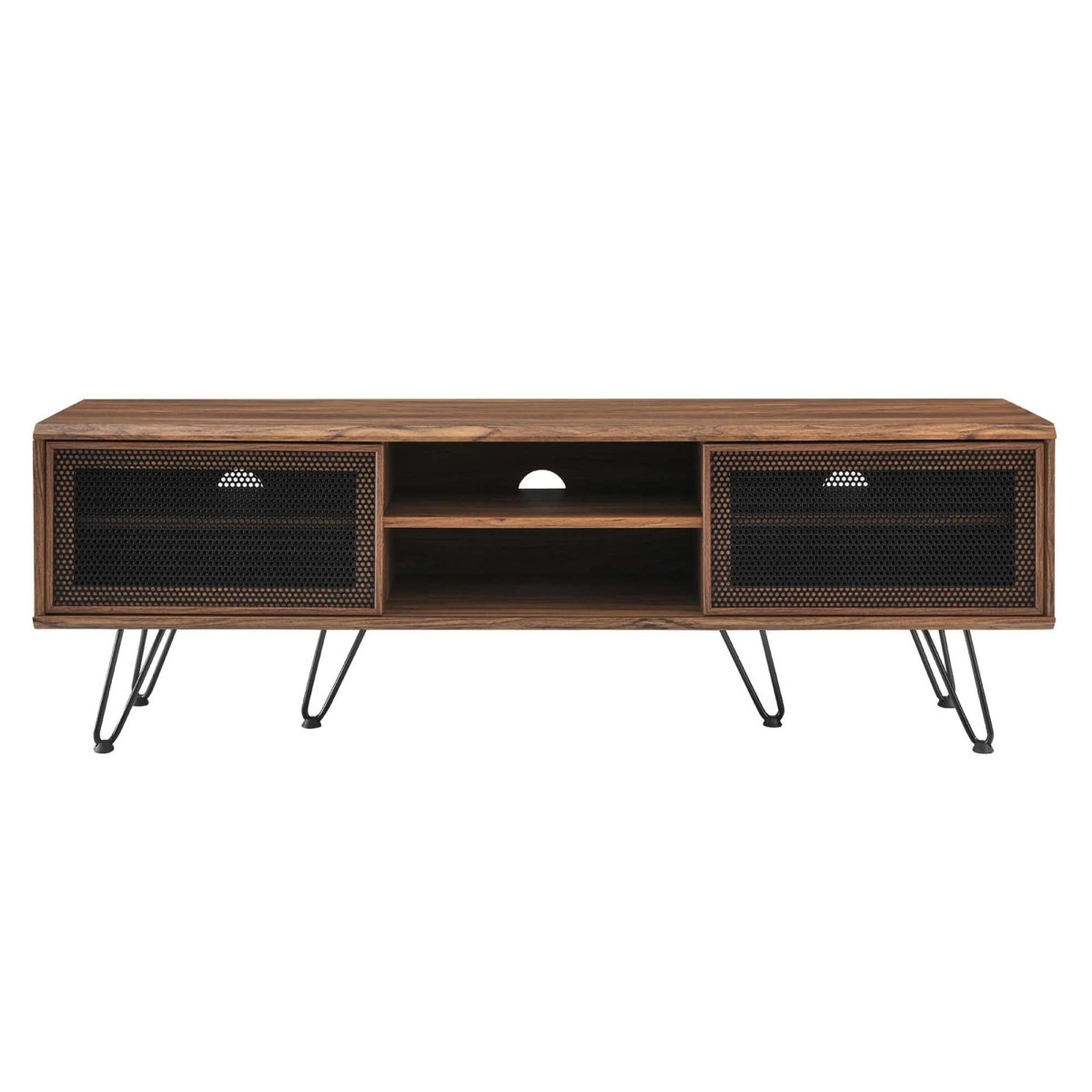 Industrial Modern TV Stand with Sliding Mesh Doors 59 Inch - TV Stands available at Alpine Outlets in Denver