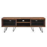 Industrial Modern TV Stand with Sliding Mesh Doors 59 Inch - TV Stands available at Alpine Outlets in Denver