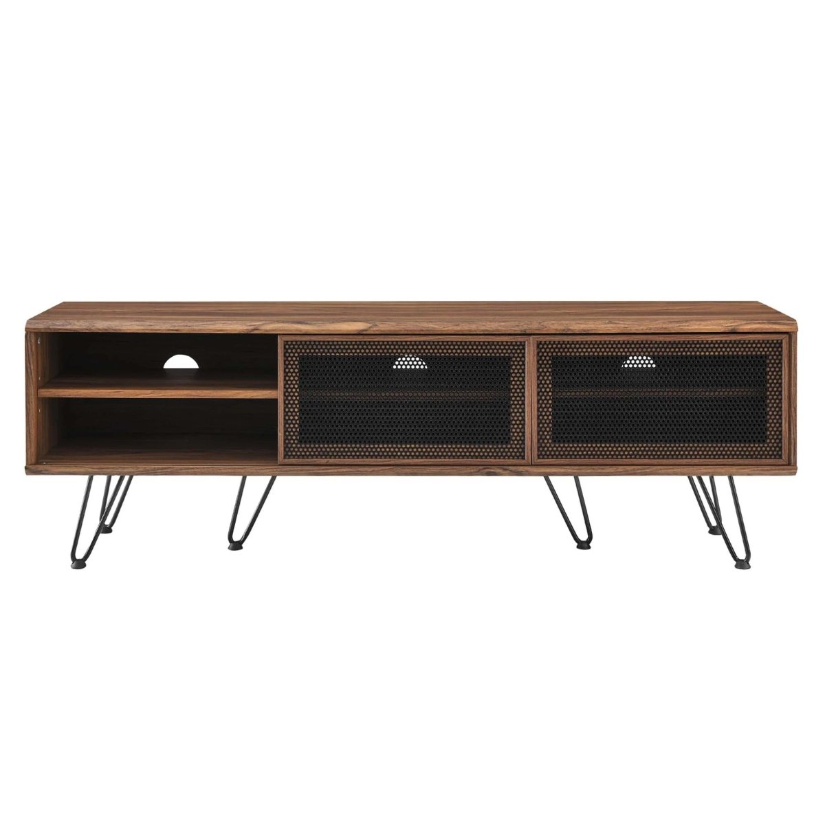 Industrial Modern TV Stand with Sliding Mesh Doors 59 Inch - TV Stands available at Alpine Outlets in Denver