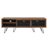 Industrial Modern TV Stand with Sliding Mesh Doors 59 Inch - TV Stands available at Alpine Outlets in Denver