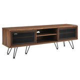 Industrial Modern TV Stand with Sliding Mesh Doors 59 Inch - TV Stands available at Alpine Outlets in Denver