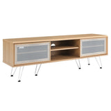 Industrial Modern TV Stand with Sliding Mesh Doors 59 Inch - TV Stands available at Alpine Outlets in Denver