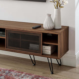 Industrial Modern TV Stand with Sliding Mesh Doors 59 Inch - TV Stands available at Alpine Outlets in Denver
