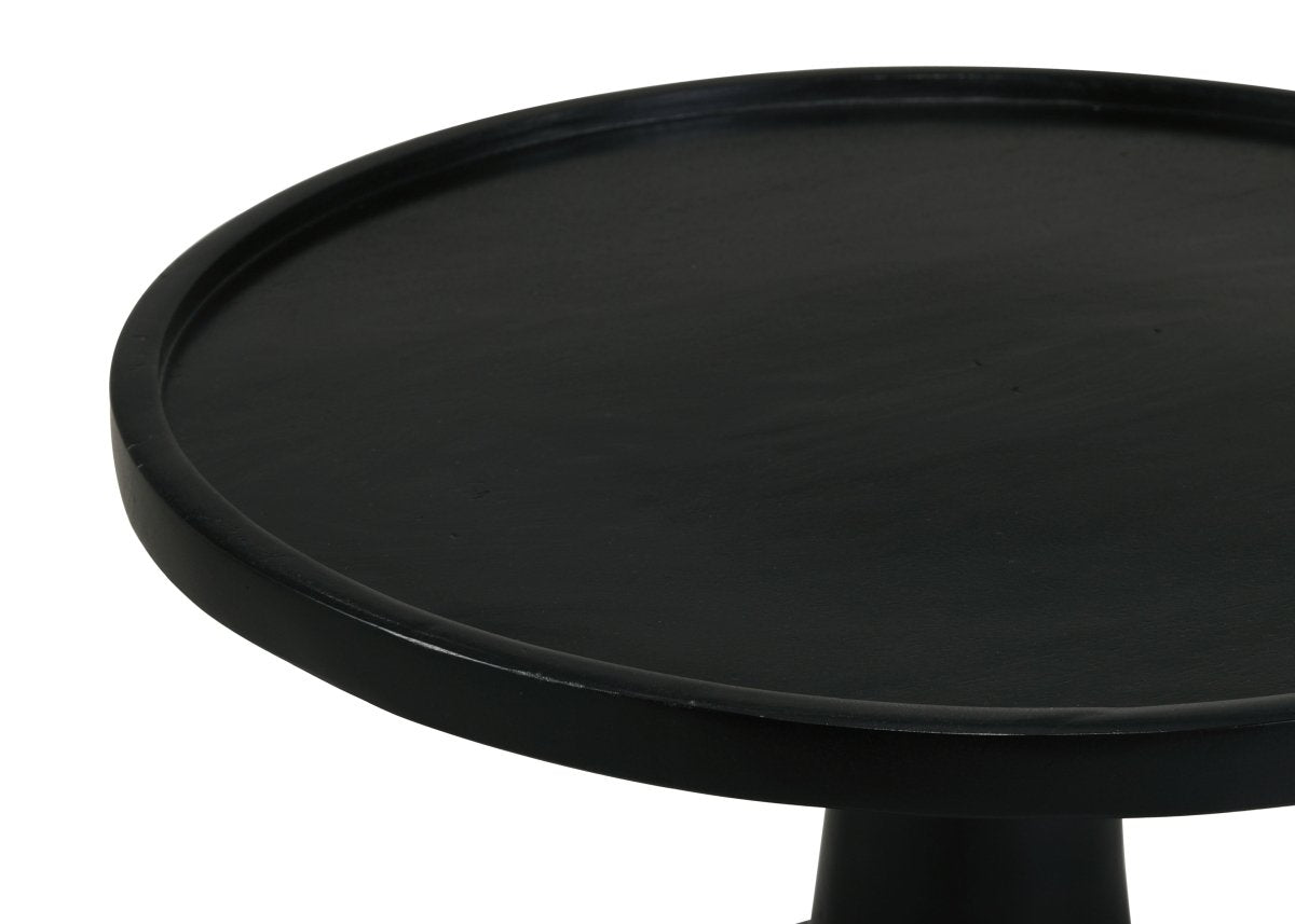 Ixia Round Solid Mango Wood Accent Side Table, Black Stain - End & Side Tables available at Alpine Outlets in Denver