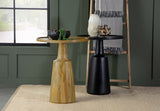 Ixia Round Solid Mango Wood Accent Side Table, Black Stain - End & Side Tables available at Alpine Outlets in Denver