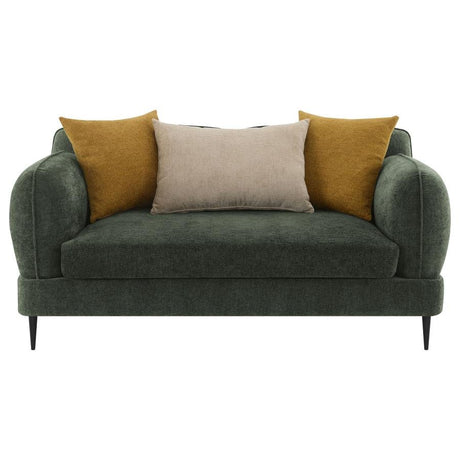 Jade Chenille Upholstered Modern Track Arm Loveseat Green - 🟢 Loveseats available at Alpine Outlets in Denver