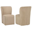 Jaelynn Tan Upholstered Parsons Dining Chair with Casters, Set of 2 - Dining Chairs & Benches available at Alpine Outlets in Denver