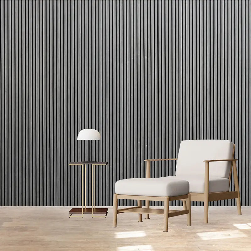 Gray Oak Real Wood Veneer Wood Slat Akupanel