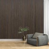 Acoustic Dark Smoke Oak Wood Wall Panel