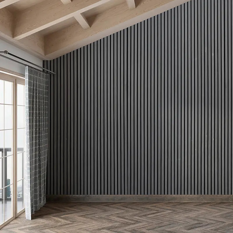 Gray Oak Real Wood Veneer Wood Slat Akupanel
