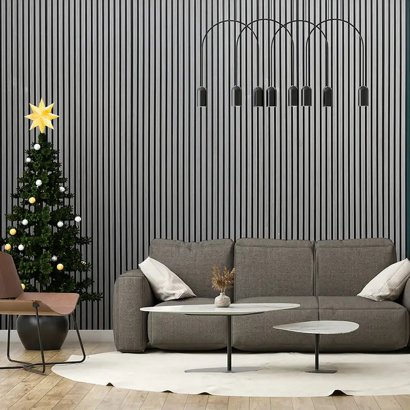 Gray Oak Real Wood Veneer Wood Slat Akupanel